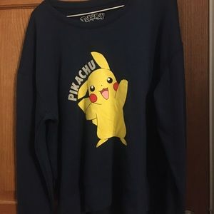 Dark Blue Pikachu Junior Girl’s Long Sleeve Shirt